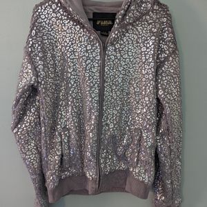 PINK Leopard print zip up